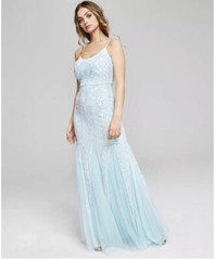 Say Yes To The Prom Juniors&rsquo; Sequinned Tulle Dress Blue Size 15/16 Defected