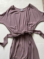 Halston Heritage Size 6 Dusty Rose Mauve Pull-On Jersey Batwing Sleeve Dress