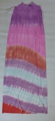 NWT ZARA Tie Dye Viscose Blend Key Hole Neck Rounded Yoke Maxi Dress S