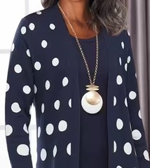 Size S Midnight Velvet Navy Dinner Date Church Party Akuba Sweater Jacket Dress