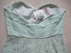 NWT B2 Jasmine Seamist Green Strapless Ruched Chiffon Lace Maxi Mini Dress 22
