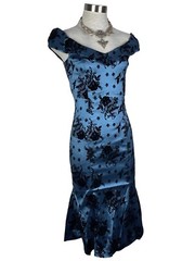 VOODOO VIXEN ROCKABILLY RETRO 50&rsquo;S SWING STELLA BIRD FLOWER PENCIL DRESS DRA2471