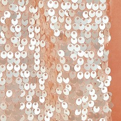 Y2k Peach Sequin Cold Shoulder Shift Dress Size 2 Shiny Layered Wedding Event