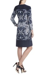 NEW BCBGMAXAZRIA DARK INK COMBO ADELE PRINTED WRAP DRESS DGZ68B83/M632A SIZE XS
