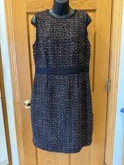 Talbots Women&rsquo;s Blue Paisley Sleeveless Dress Knee Length, Size 14P