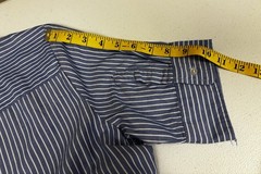 Nanette Lepore Blue Stripe Belted Shirt Dress Side Pockets Sz 10