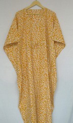 100% Cotton Hand Printed Long Kaftan Dress 100% TARRIF FREE✅0% CHARGE KF-186