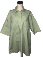 COS Women’s Short Sleeve A-Line Shirt Dress size L Sage Green Chest Pockets