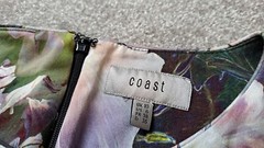 COAST – Purple Floral Patterned Structured Cotton Fit & Flare Dress – Size 10