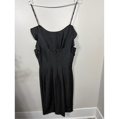 Calvin Klein Black Midi Dress with Ruffle Sleeve Detail