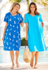 Woman Within Women&rsquo;s Plus Size Perfect Short-Sleeve V-Neck Tee Dress