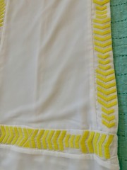 English Rose White Yellow Embroidered Sheath Short Dress Sleeveless Zip M
