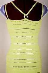ST JOHN Womens Knit Green Sequins Studs Crystal Rhinestone Shimmer Dress Sz 2