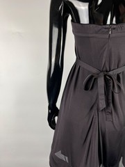 Celine Asymmetrical Sleeveless Belted Pleated Corset Dress Size S