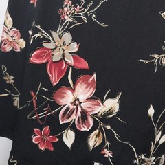 Womens VTG Y2K Uva line Black Floral Empire Waist Dress Whimsigoth Small