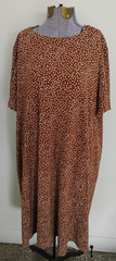 J Jill Wearever Collection Dress Brown and Ivory Polka Dot Pockets Fall 2X EUC