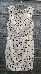 New Boden Martha Sleeveless Dress Cream/Multicolor Polka Dot Size 10
