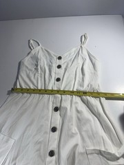HALIFE White Button Front Pocket Dress Soft Girl Coastal Summer Sundress Size L