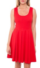 White Mark Women&rsquo;s Crystal Fit & Flare Dress (Red, X-Large)