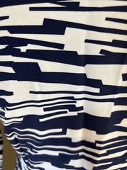 Britt Navy Blue White Catalina cloth knit Dress XS 3/4 slv button back neck New