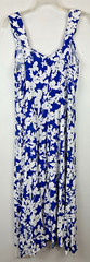 Loft Dress Womens 6 Forget Me Not Ponte Seamed Flare Midi Blue White New Beach