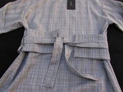 Zara Basic Collection Short Dolman Sleeve Mini Dress Gray Glen Plaid Belted Sz M