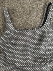 Theory Sz 8 Trekana Circuit Knit Black and White Sleeveless Fit And Flare Dress