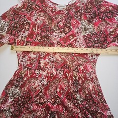 Calvin Klein Women&rsquo;s Size 4 Boho Midi Dress 3/4 Sleeve Paisley Print Burgundy