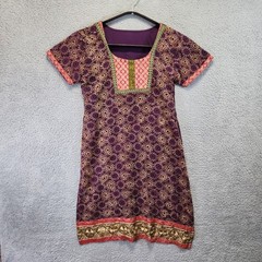 Embroidered Floral Dress Purple Gold No Tags Check Sizes in Pictures Bohemian