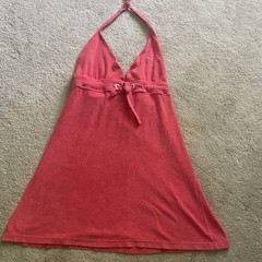 Vintage Lacoste Halter Mini Dress Women’s Size 44 Made in Peru Terry Cloth