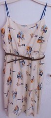 Antonio Melani Beige Blue Orange Sailboat Sun Dress Size 10