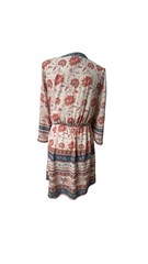 Flying Tomato aztec Tribal boho smocked waist lace up medoum dress