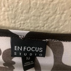 Enfocus Studio Chocolate Ivory Color Dress Stretchy Comfortable Women&rsquo;s Size 10
