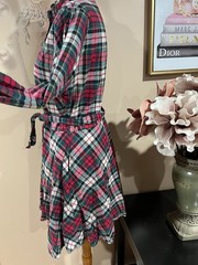 Kiel James Patrick Cozy Cabin Preppy Red Plaid Long Sleeve Mini Dress SizeXL