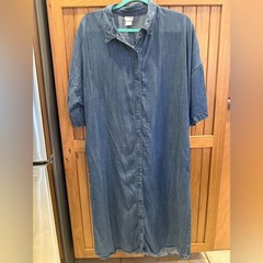 Chico&rsquo;s Blue Chambray Shirt Dress