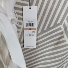 NEW Calvin Klein Sheath Dress 12 Career Party Cocktail Knee Length Evening White