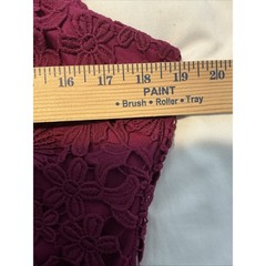 Lulus Womens Love Poem Magenta Lace Mini Dress Halter Neckline Large