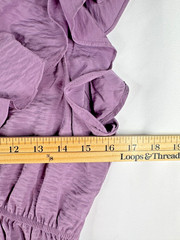 GAP NWT Ruffle Tiered Purple Mini Dress Flutter Sleeves Size M Petite