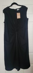 NWT M.M. LaFleur Black Knot-Front Draped Sheath Taylor Dress Size +1 PLUS XL