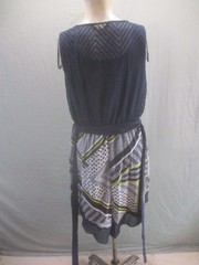 AB Studio Size L Womens Multicolor Sleeveless Round Neck Asymmetric Dress 804