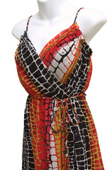 Muse BOSTON PROPER 14 Padded Bra Snakeskin Animal Print Surplice Maxi Dress Red