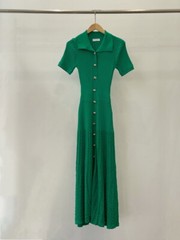 Sandro Black green lapel single-breasted Long dress Dress Women&rsquo;s Clothing