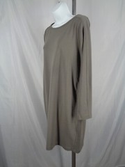 Pure Jill J Jill Harmony Portobello Dress Sz Medium Ribbed Trim Pima Cotton New