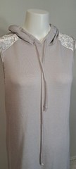 NWT Nordstrom Bobeau Gray Silver Lounge Beach Soft Hoodie Dress Medium M