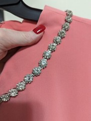 Eliza J Women&rsquo;s Plus Pink Rhinestone Collar Sheath A-Line Shift Dress 20W $188
