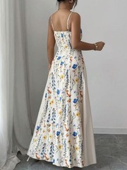 Romantic Floral Maxi Dress French Spring Elegance