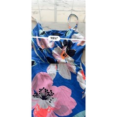 NWT Express Blue Tropical Floral Mini Dress Womens M Surplice Spaghetti Straps