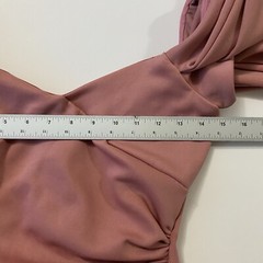 ASOS Design Dress Sz 6 Off Shoulder Ruched Wrap Sheath Slight Stretch Pink NWOT