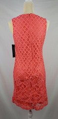 NWT Sharagano Women&rsquo;s Orange Lace Minimalist Sleeveless Dress sz 8 Petite