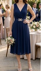 Scarlett Nite Dress Womens Size 4 Red V-Neck Jeweled Waist Cocktail Formal